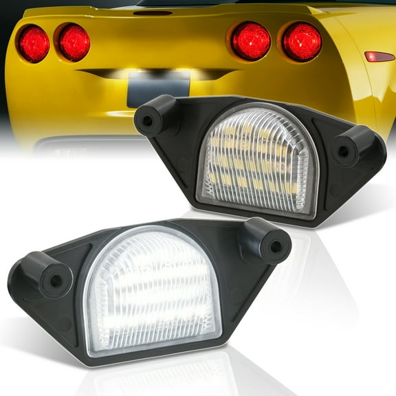 AJP Distributors SMD LED Bulb License Plate Lights Tag Lamps Set Compatible/Replacement For Chevrolet Corvette C4 C5 C6 GMC C/K Series S15 Sonoma Pickup 1500 2500 3500 Chevy Impala Monte Carlo S10 SSR
