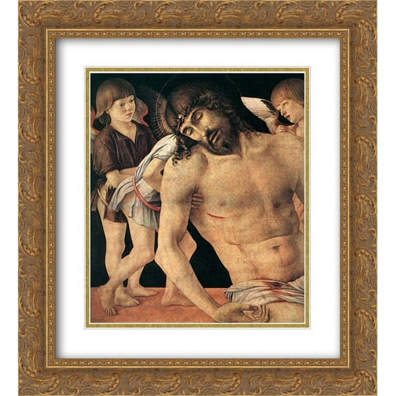 Giovanni Bellini 2x Matted 20x22 Gold Ornate Framed Art Print 'Pieta [detail]'