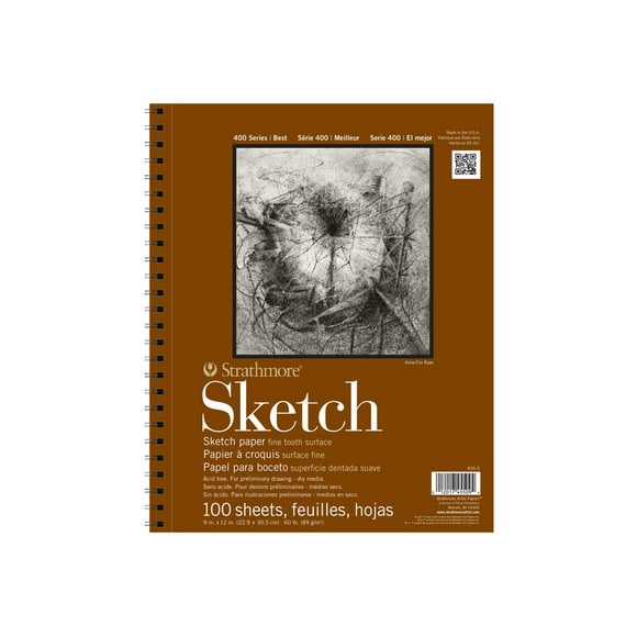 Strathmore ST455-3 9 Po x 12 Po Série 400 Bloc à Croquis à Reliure Fil - 100 Feuilles