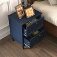 thumbnail image 4 of HLR 20" Mid Century Nightstands Set of 2 with Drawers, Wood Bedside Table End Table for Bedroom, Blue, 4 of 9