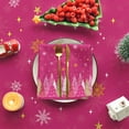 thumbnail image 5 of Christmas Tablecloth 60x120 Inch Rectangular, Christmas Trees Pink Washable Seasonal Table Cover for Party Picnic Dinner Decor, 5 of 6
