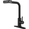 thumbnail image 6 of Matte Black Single Hole Kitchen Sink Faucets with Pull Down Sprayer, Single Handle, High Flow Water, Stainless Steel Tall Kitchen Faucet, Touch On for Effortless Control and Durability, 6 of 18