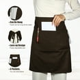 thumbnail image 4 of Unique Bargains Waist Apron Waist Aprons with Pockets Waiter Aprons for Women and Men Coffee Color 27.56"x19.69", 4 of 6