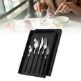 thumbnail image 6 of Tableware Cutlery Set Stainless Steel Dinner Knives Forks Spoons Eating Utensils High Hardness Flatware Set Black Handle, 6 of 8