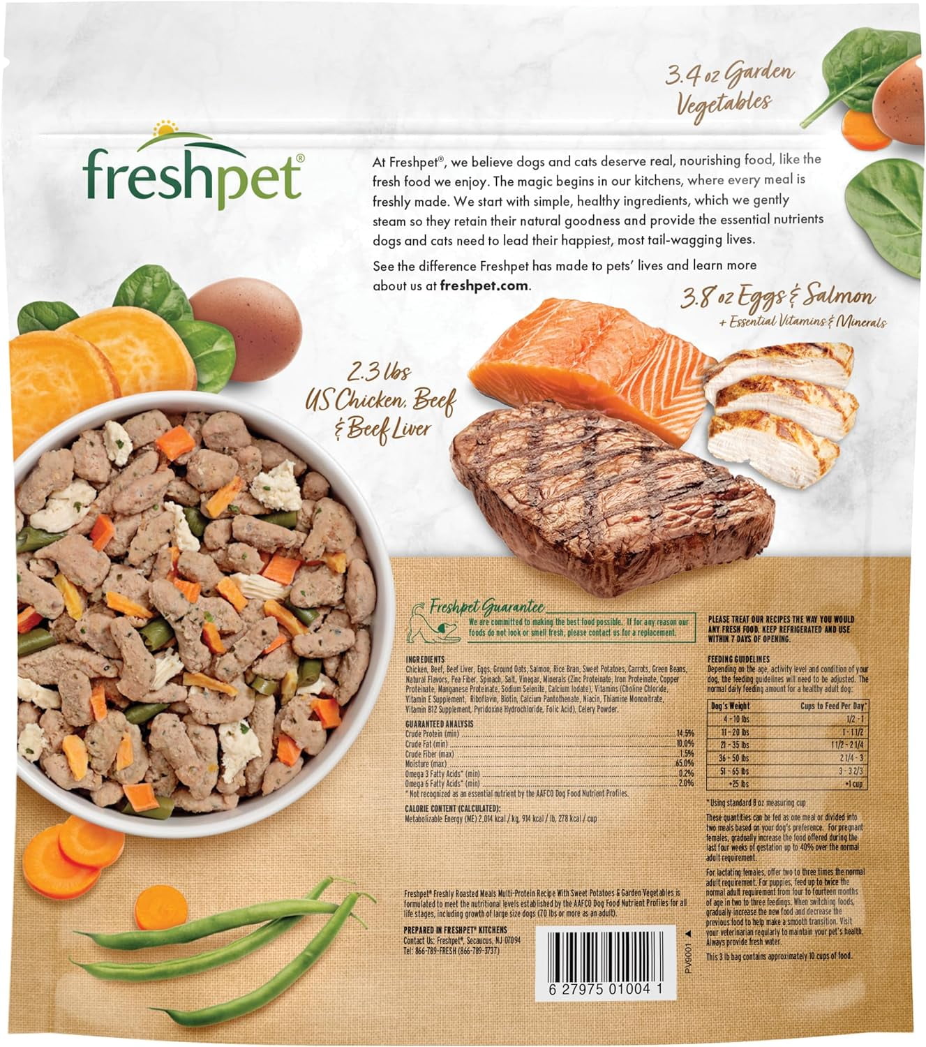 Freshpet Healthy Natural Dog Food Roasted Meals Multiprotein