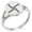 Silver, variant on Stainless Steel Celtic Saint Brigid Cross Minimalist Oval Top Polished Statement Signet Ring