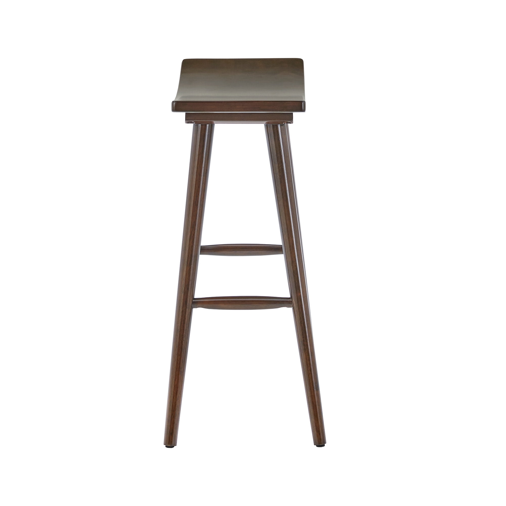 Weston Home Danville Solid Wood 24" Counter Stool, Set of 2, Dark Walnut Finish