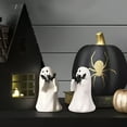 thumbnail image 6 of LAMIRO Ghost Hold Pumpkin Figurines, Halloween Ghost Decorations Figurine, Cute Ghost with Bat Spooky Statue, Halloween Ghost Ornaments, Spooky Ghost Sculpture Gift for Halloween Office Kitchen Decor, 6 of 7