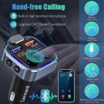 thumbnail image 5 of Car FM Transmitter, Wireless Bluetooth 5.0 Radio Adapter Car Kit, PD3.0 Type C 20W+QC3.0 Car Fast Charger, Hands Free Calling, Bass Lossless Hi-Fi Sou, 5 of 5