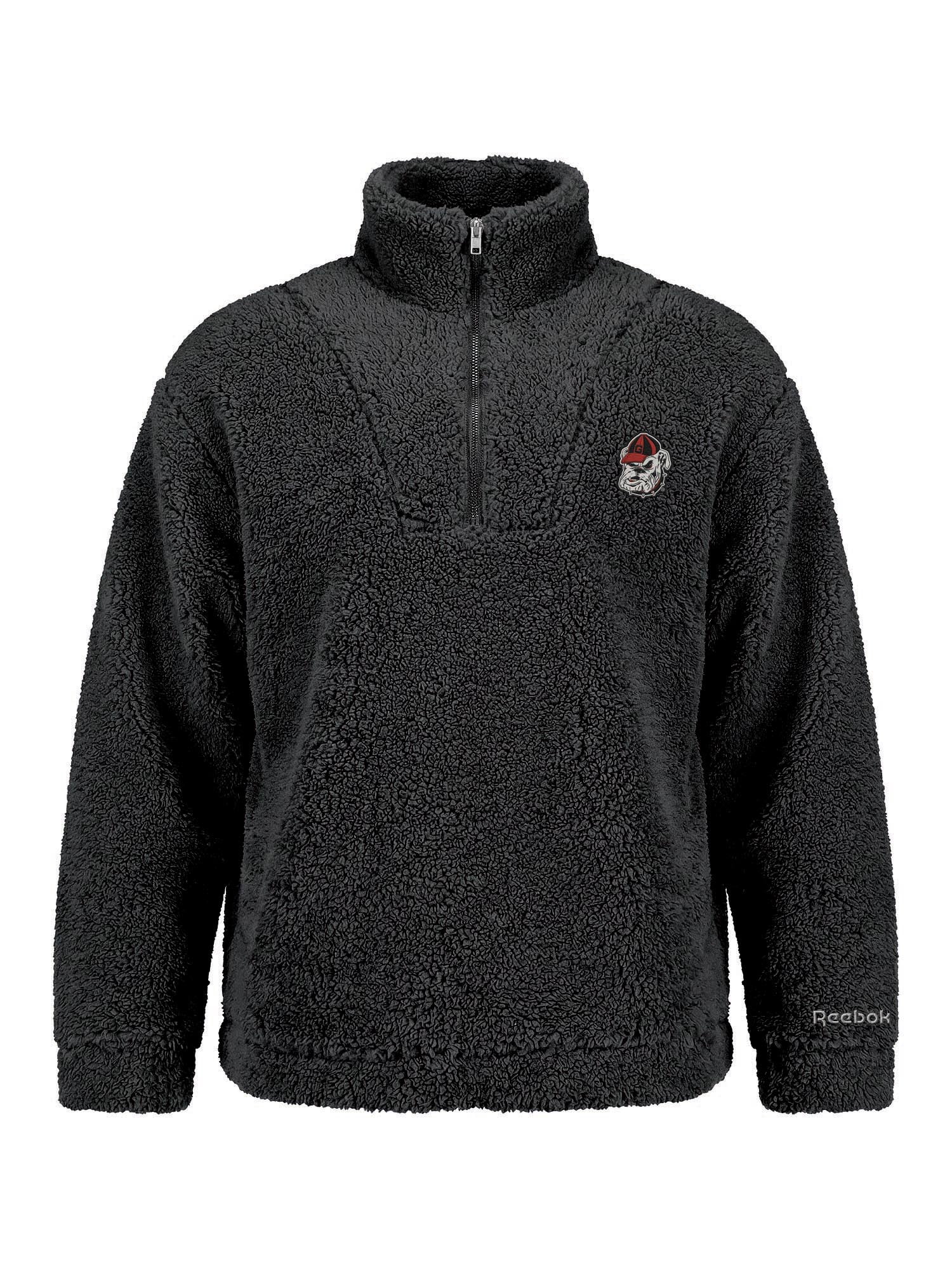 Georgia Bulldogs Reebok Womens Relaxed Fit Qtr Zip Sherpa Pullover