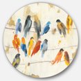 thumbnail image 1 of Designart 'Multicolor Bird Meeting' Art Mural Traditionnel en Métal Cercle - Disque de 36, 1 of 5