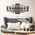 thumbnail image 2 of Elephant Stock Horse Racing Sport Wall Art - Horizontal Multi Panel Canvas - Living Room Wall Decor - Sports Multi Panel - Green And Beige Decor - 42" x 19", 2 of 4