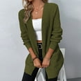 thumbnail image 4 of Fesfesfes Women Sweater Cardigan Jacket Casual Soild Long Sleeve Pocket Knit Cardigan Sweater Coat Outwear Clothes Sale, 4 of 5