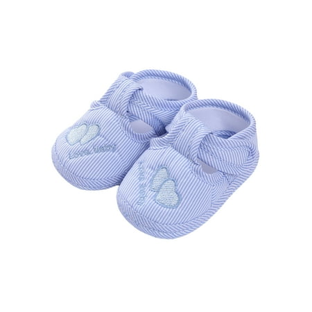 

Gomelly Baby Girls Boys Crib Shoe Soft Sole Cotton Shoes Floral Flats Lightweight Sneakers Infant Newborn Firstv Walkers Double Heart Blue 3C