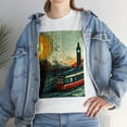 thumbnail image 6 of Unisex Heavy Cotton Tee Train Art Bauhaus Style Train 002, 6 of 7