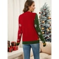 thumbnail image 5 of Christmas Sweaters for Women Soft Holiday Long Sleeve V Neck Xmas Knit Sweaters Red S, 5 of 7
