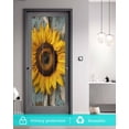 thumbnail image 5 of Window Privacy Film Summer Sunflower Stained Glass Window Film Decorative Sun Block Window Cover Vintage Wooden Botanical Floral Window Clings Static Adhesive Sticker for Bathroom 35.4"x78.7", 5 of 7