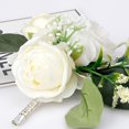 thumbnail image 2 of CNKOO Ivory Rose Wrist Corsage Set Handmade Artificial Corsage and Bride Hand Flower Set for Wedding Party Prom Decorations, 2 of 6