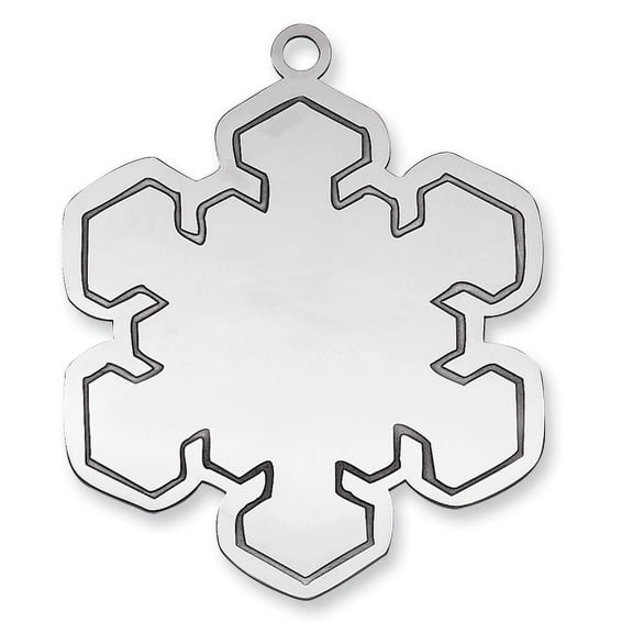 Sterling Silver Rhodium-plated Blank Christmas Snowflake Ornament QQ346B