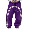 thumbnail image 1 of Zszcpp Men Work Pants Retro Street Arc Printed Stripes Long Loose Straight Leg Sports Sweat Lounge Trousers Casual Trouser, 1 of 8