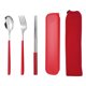 thumbnail image 1 of Nvzi 5pcs Cutlery Set Stainless Steel Flatware , Food-Grade Serving Cutlery Set Tableware Eating Utensils Set,Silvery Red, 1 of 5