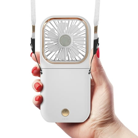 

YouLoveIt Mini Fan Portable Foldable Handheld Hanging Neck Cooling Fan Phone Holder Handheld Fan Desk Fan Neck Fan 3 Speed Adjustable Personal Fan