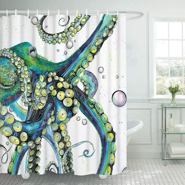 Bathroom Shower Curtain Colorful Fashion Octopus Shower Curtains 