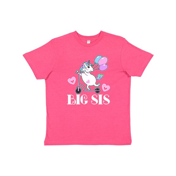 Inktastic Big Sis Unicorn Sister Announcement Youth T-Shirt