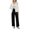 thumbnail image 2 of INSPIRE CHIC Women's Work Blazer Double Breasted Work Suit Jacket L White, 2 of 5