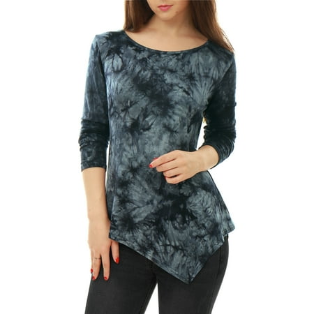 - Women's Long Sleeves Handkerchief Hem Tunic Top