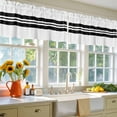 thumbnail image 4 of 2 Pack Black Stripes Valance for Window Festival Kitchen Valance Rod Pocket Short Curtain Topper Decorative Window Treatment for Living Room Bedroom 42"x18", 4 of 8