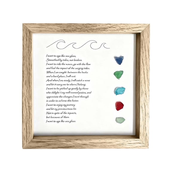 Large Handmade Sea Glass Poem Decorative Stone Art For Home Living Room and Bathroom Decoration