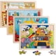 thumbnail image 1 of 4 Packs 24 PCs Jigsaw Puzzles for Kids Preschool Educational Brain Teaser Boards Toys Animal Zoo Bus Marine World Construction Sites Children Enlighte, 1 of 4