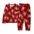 thumbnail image 3 of PMVFHDE Pyjama pour Filles Ensemble de Shorts Imprimés à Col Boutonné pour Intérieur Confort de Noël Âges 2-10 Rouge, 3-4 Ans, 3 of 9