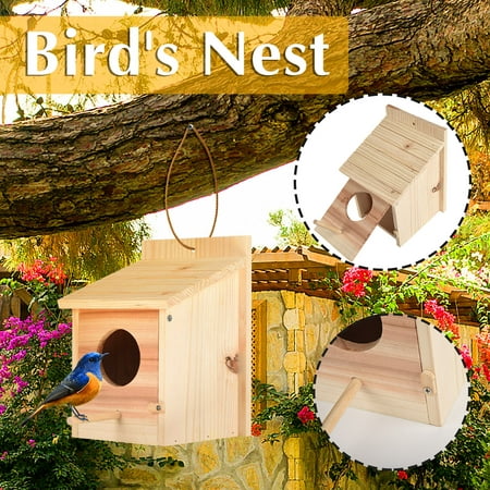 Mangeoire à oiseaux en bois Agierg Courtyard Villa Balcon Mangeoire à  oiseaux antipluie suspendue