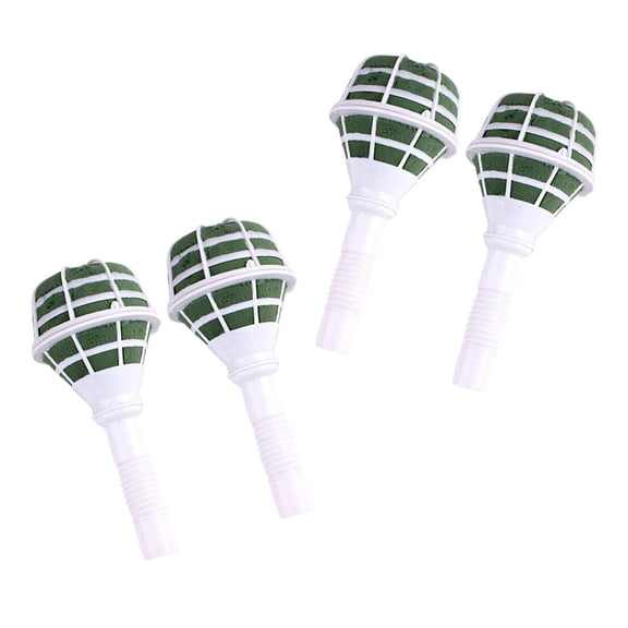 BESTOYARD 8pcs Simple and Floral Handle Bouquet Holder Plastic in Green Mud for Shop
