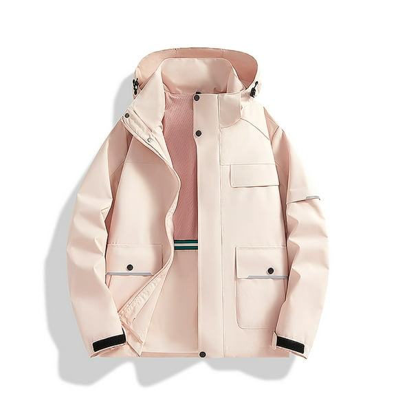 Maoxin Men Jacket Men's Stitching Drawstring Hooded Slim Fashion Jacket Coat Outwear Jacket Coats , Pink , S