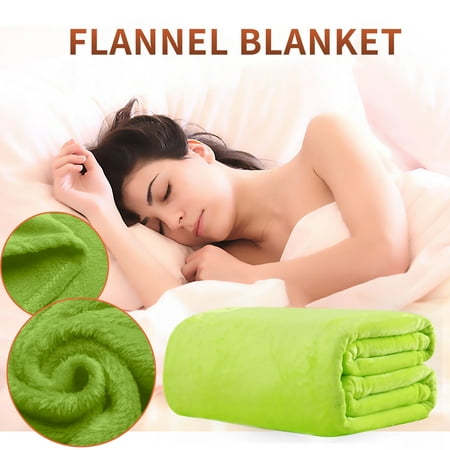 Shiogb Green Blanket Color Blanket Flannel Blanket Plain Conditioning Color Textiles Solid Color Gift Blanket Plain Color Flannel Coral Fleece Warm Nap Pet Blanket