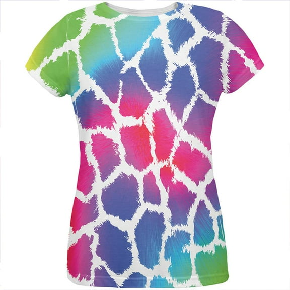 Show Your Colors Spots Gay Pride Rainbow All Over Womens T Shirt Multi SM