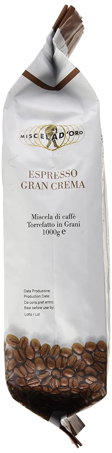 Miscela d'Oro Gran Crema Espresso Whole Roasted Coffee Beans, 2 Pack, 2.2 lbs Each