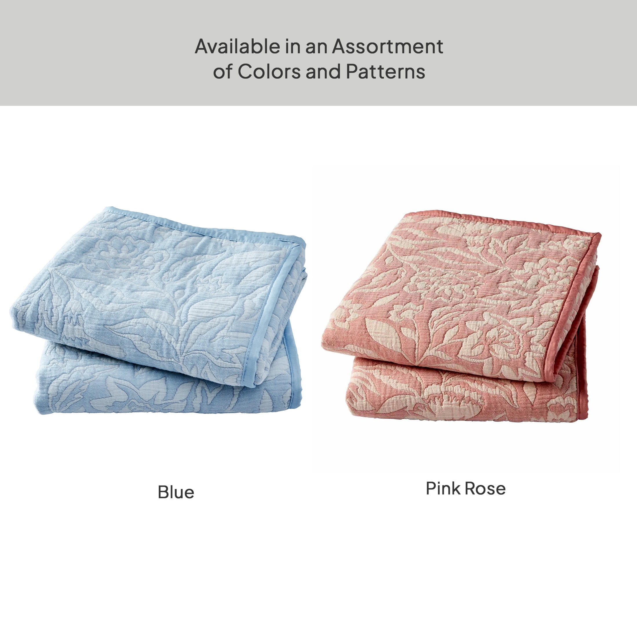 Better Homes & Gardens Floral Matelassé Pillow Shams, Standard, Blue, 2 Pack