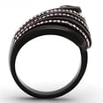 thumbnail image 3 of Luxe Jewelry Designs Women's IP Black Plated Stainless Steel Ring with Light Rose Crystals - Size 10, 3 of 4