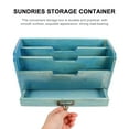 thumbnail image 4 of Desktop Storage Box Rustic Organizer Farmhouse Drawers Blue, 4 of 6