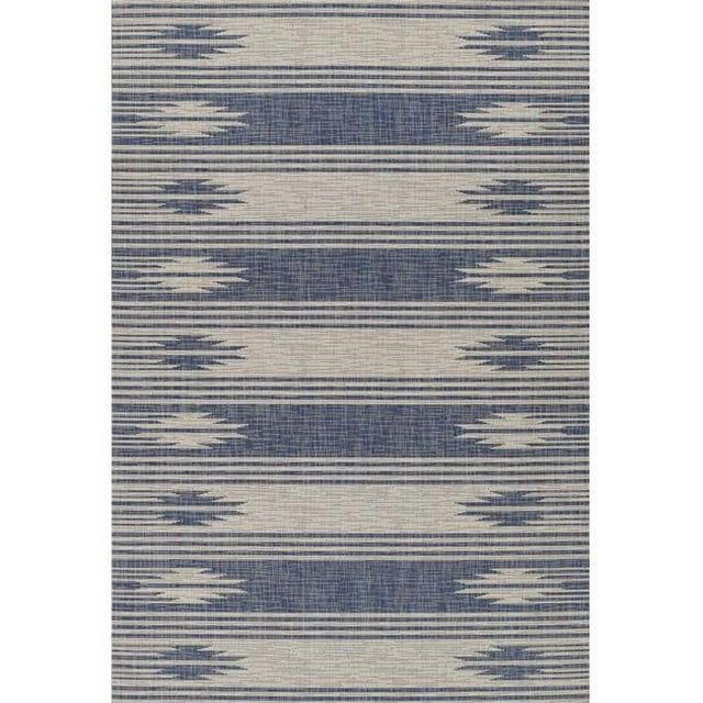 Momeni RIVRARV-07BLU5370 5 ft. 3 in. x 7 ft. Riviera Machine Made Transitional Rectangle Area Rug, Blue