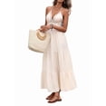thumbnail image 3 of Women'S Summer Maxi Dresses Halter V Neck Beach Dresses for Women A-Line Casual Dress for Vacation Color L, 3 of 9