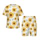 thumbnail image 1 of Balery Sunflowers Conjunto de Pijama Infantil de Manga Corta con Estampado – Ropa de Dormir de Algodón Suave-Large, 1 of 6