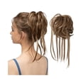 thumbnail image 1 of Chignon en Désordre Pièce de Cheveux Ondulée Extensions de Chignon avec Queues Droites Queue de Cheval Synthétique, 1 of 6