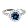 thumbnail image 2 of MauliJewels Engagement Rings for Women 1.30 Carat Halo Blue Diamond Engagement Ring Crafted 4 Prong-Setting 14k White Gold Genuine Diamond Wedding Jewelry Collection, 2 of 6
