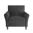 thumbnail image 4 of Topline Home Furnishings Modern Grey Velvet Accent Chair, 4 of 5