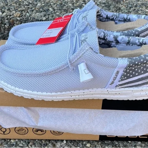 Hey Dude Wally Funk Break Anthem Patriotic Shoes